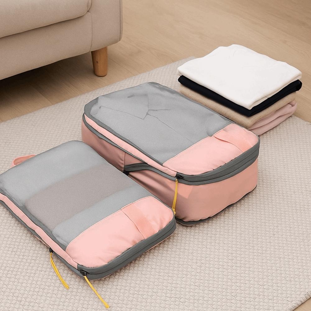 4Pcs/Set Expandable Compression Packing Cubes Oxford Fabric Clothes Storage Bag  Travel
