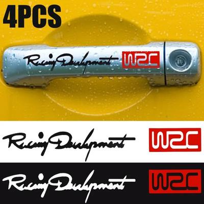 4pcs Door Handle Wrist Stickers Wrist Personalized Modification Racing Development WRC Car Decal Exterior Accessory Decoration