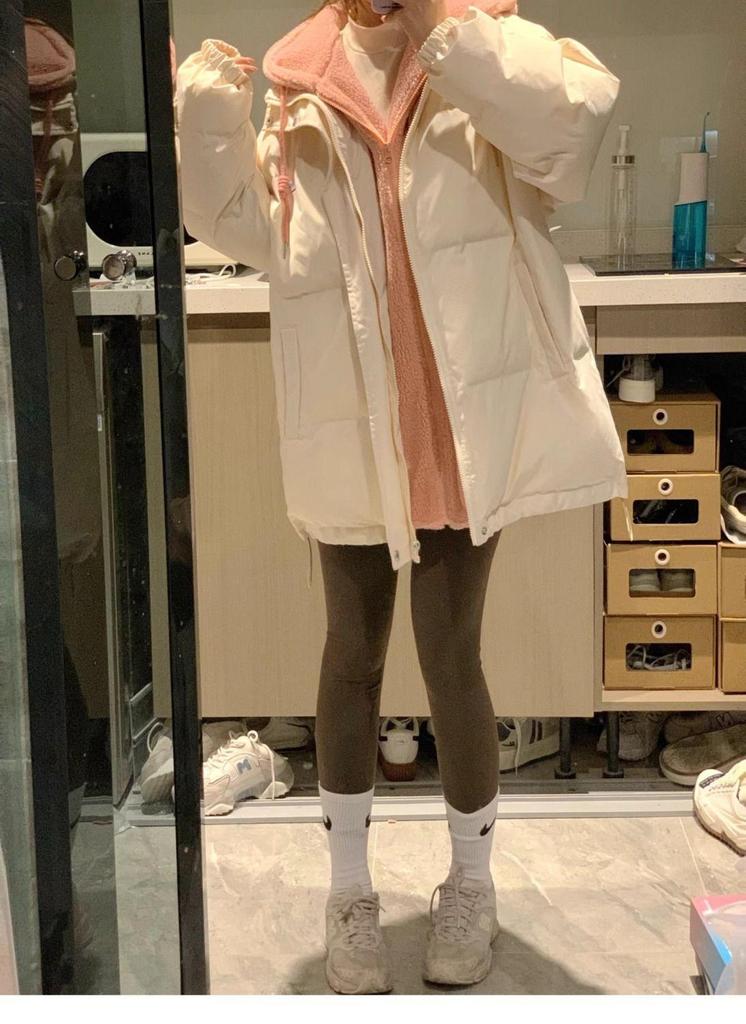 2025 Women's Oversized Down Cotton Jacket - Trendy Thickened Two-Piece Winter Outerwear