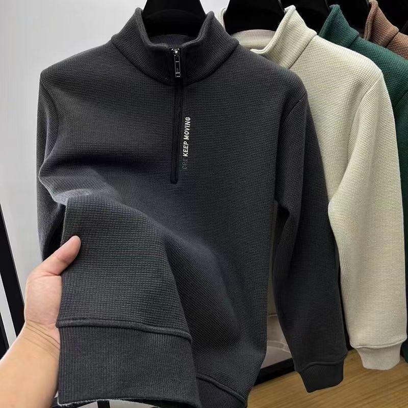 Men's Turtleneck Sweater Fashion Men's   Half Zipper Thickening Sweater Warm