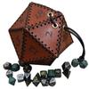 Game Storage Pouch Maze Themed Leather Drawstring Pouch Board Game Leather D20 Dice Bag Coin Purse