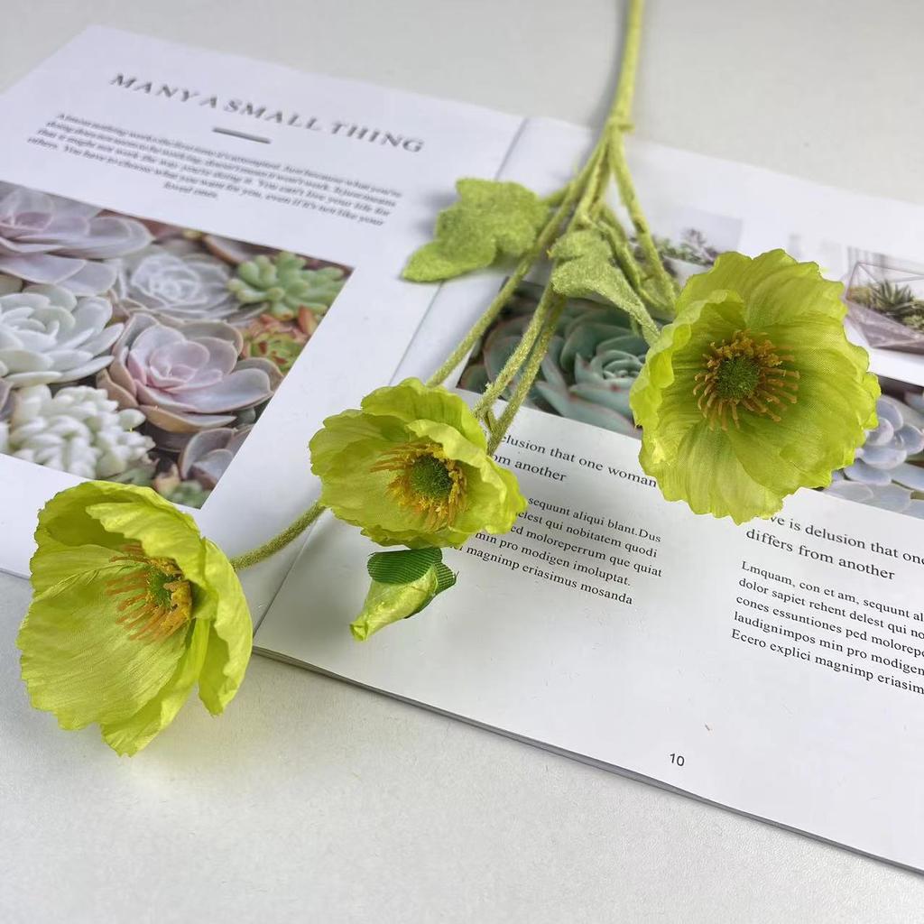 Artificial Poppy Flowers Bouquet Silk Fake Flowers For Home Decor Garden Marriage Party Wedding Decoration DIY Vase Accessories