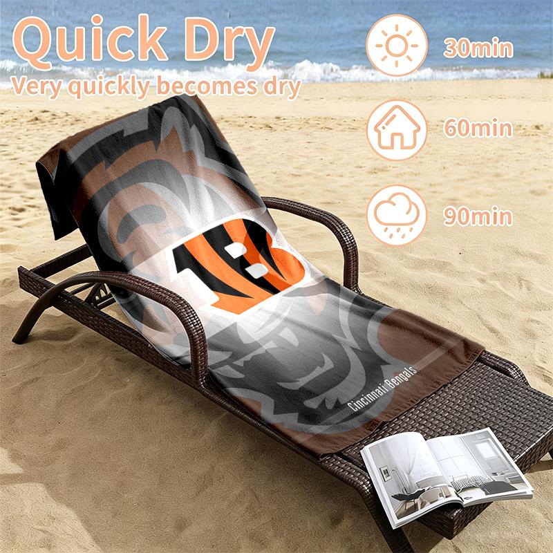 Cincinnati Bengals Beach Towels Also Serve As Bath Towels Summer Essential a Musthave for the Outdoors the Beach and the Pool