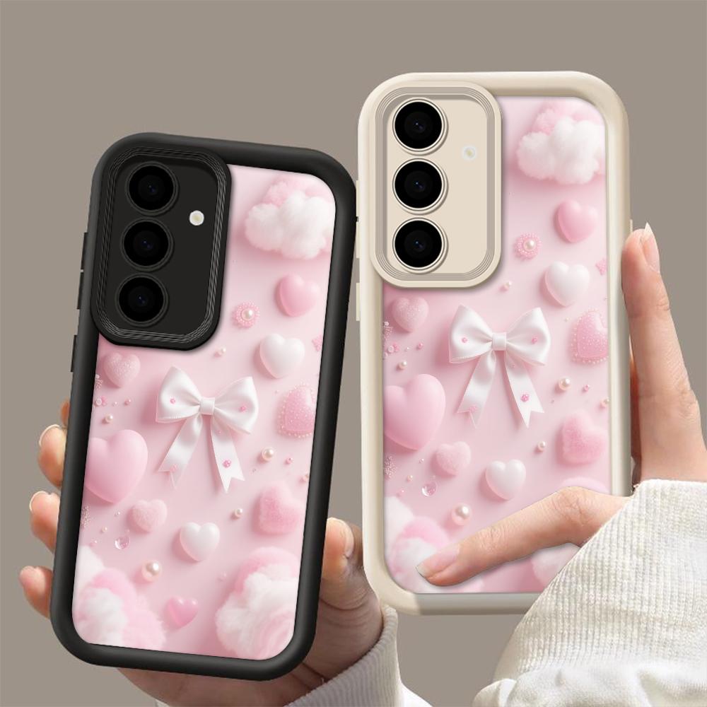 Pink Bowknot Phone Case For Samsung Galaxy S23 S22 S21 S25 S24 S20 Ultra FE A35 A15 A25 A55 Note 20 Plus 5G Fashion Gift Cover