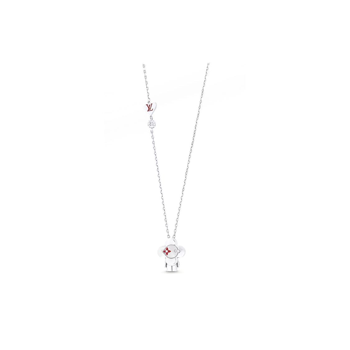 

Louis Vuitton Love Vivienne Engraved Logo Metal Necklace Women necklace Silver M01295 Basic Packaging-Dust Bag+Box,F,Silver