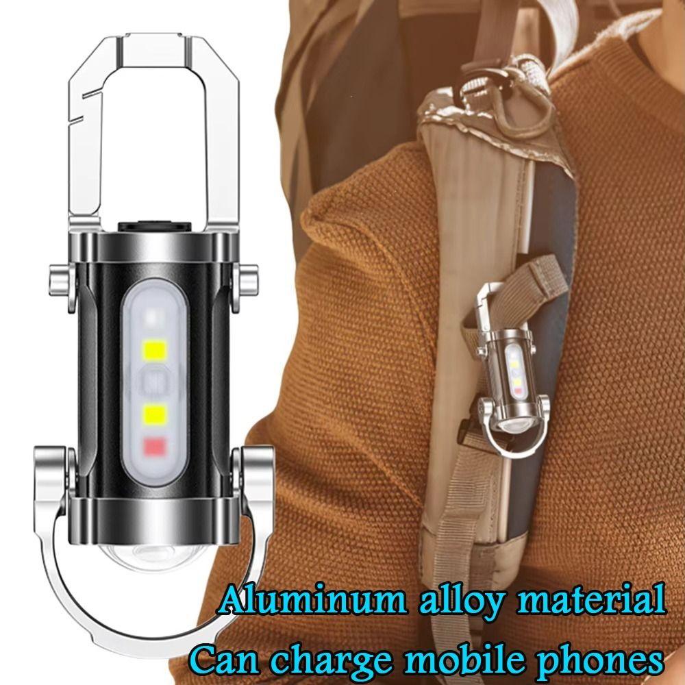 Aluminum Alloy Keychain Flashlights Multifunctional Mini Flashlight  Outdoor Emergency