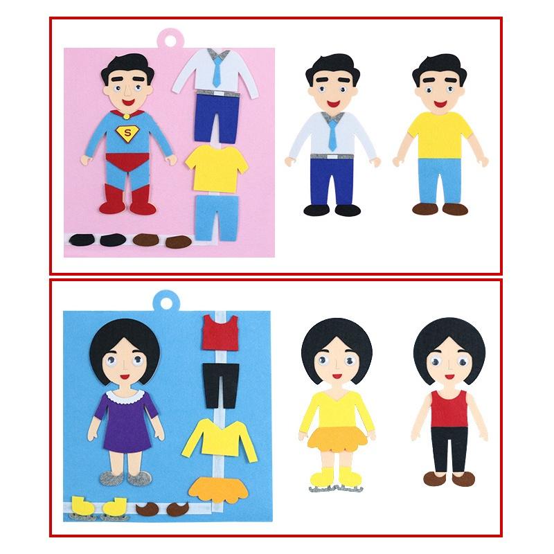 Quick Change Clothes DIY For Kids Activities Felt Toys Educational Montessori Puzzle Baby Early Education Kindergarten Toys