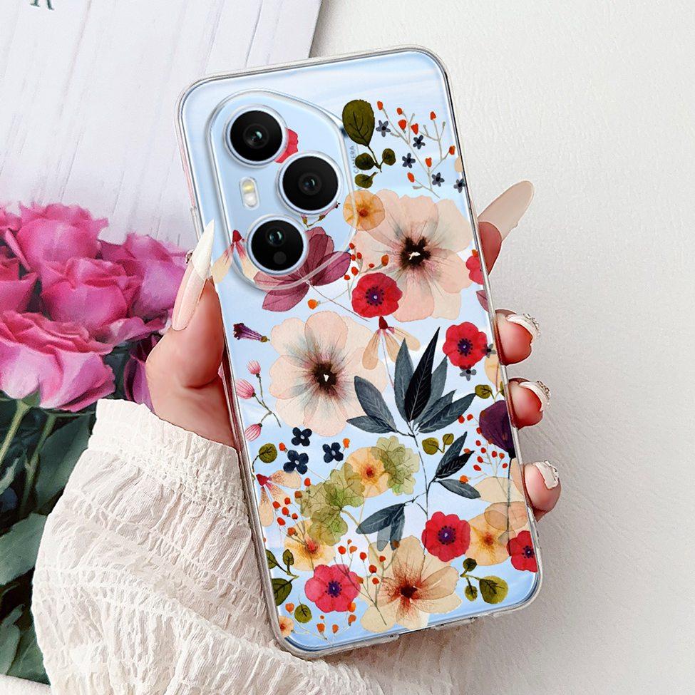 Clear For Honor 400 Pro Case DNP-NX9 Cute Cartoon Cat Fashion Flower Funny Painted Soft Bumper For Honor 400Pro Back Cover Funda