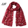 Soft Blend Shawl Glitter Sparkly Foil Snowflake Print Scarf for Women Christmas Decorative Theme Wrap Fall Winter Lightweight Fabric Gift