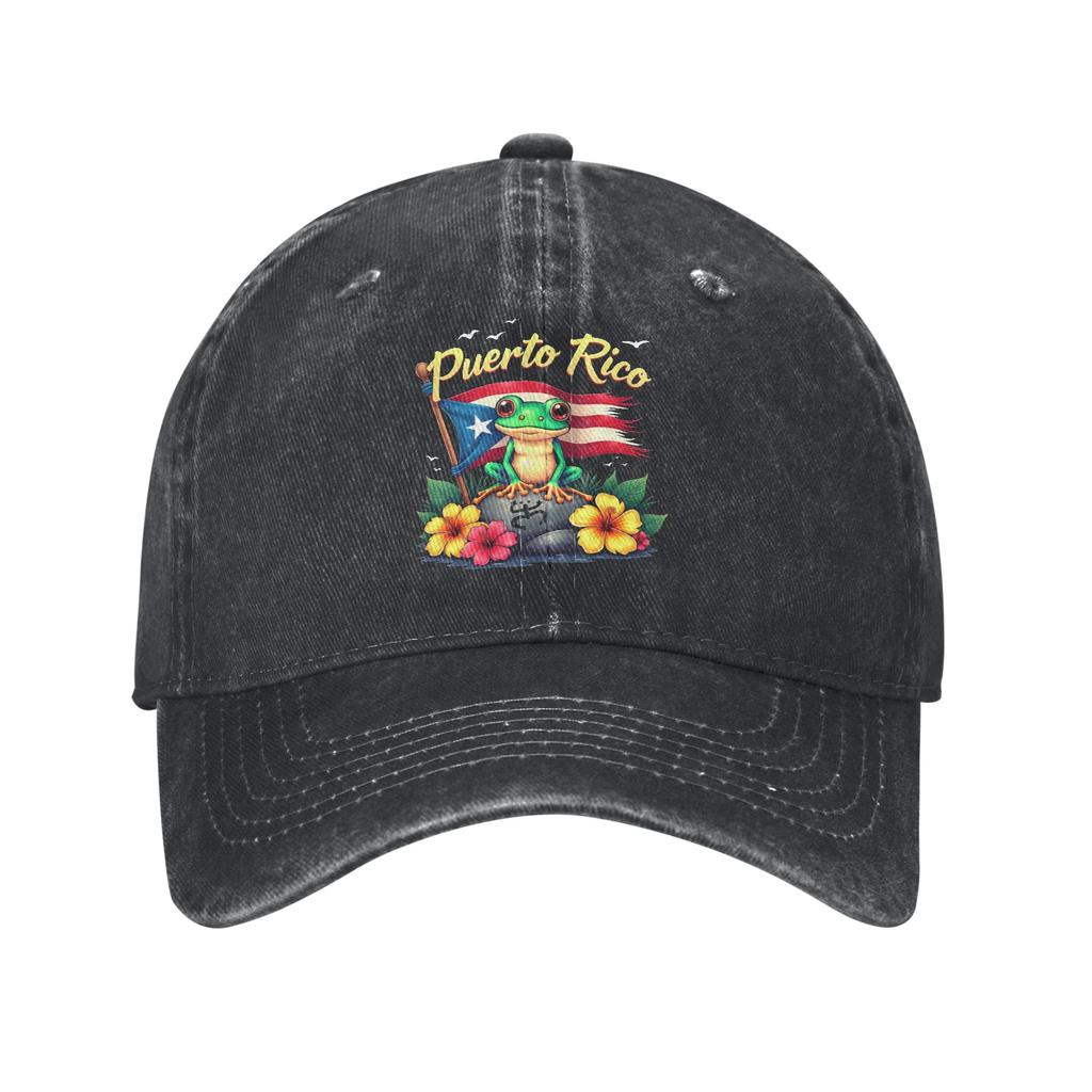 Hispanic Heritage Month Puerto Rico Coqui Frog Taino Symbol Baseball Cap Summer Trucker Hat Breathable Tennis Skate Snapback Cap