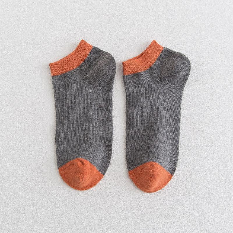 Men Spring and Summer New Products Simple Tie Color Cotton Breathable Boat Socks