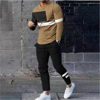 Herren Trainingsanzug-Sets 3D-Druck Männer Übergroße Langarm-T-Shirt-Hose Jogginganzug Mode Lässige Street Tops 2-teiliges Outfit