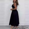 2026 Summer Women's High-End Waist-Cinched Casual Dress - Hot Selling Solid Color Skirt