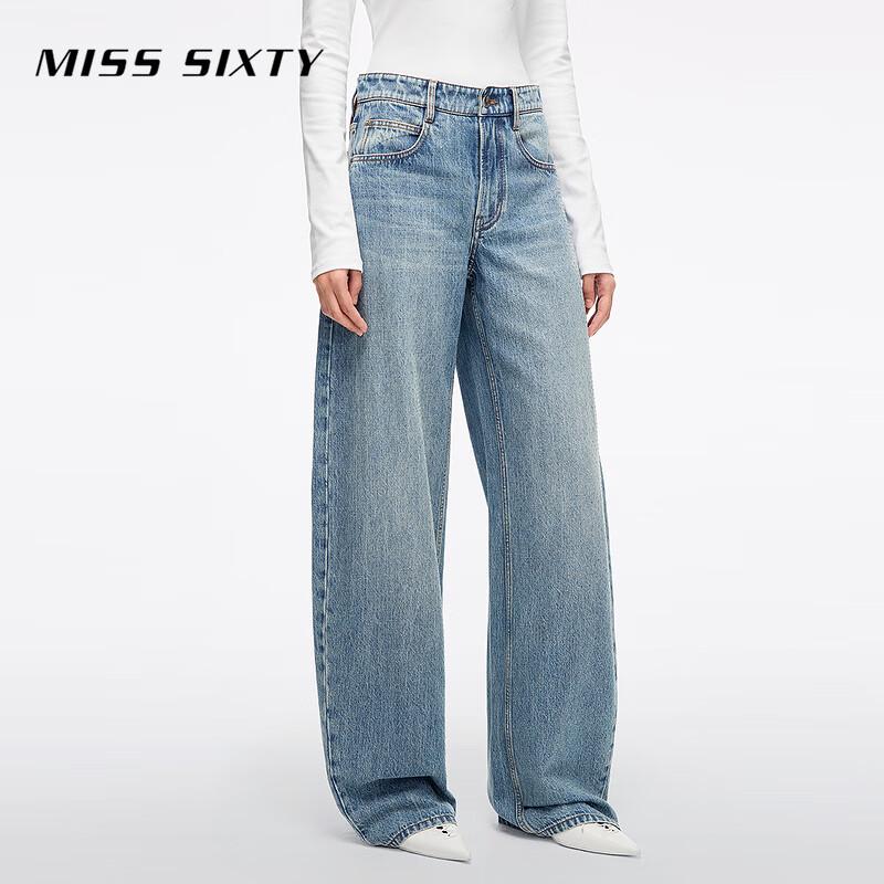 MISS SIXTY 2026 Spring Women's Cotton Studded Vintage Wash Carrot Jeans