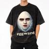 Eggward Silly Meme Parody Egg Edward T Shirt Hip Hop Washed Short Sleeve Oversize T-Shirts  Vintage Men Women Streetwear