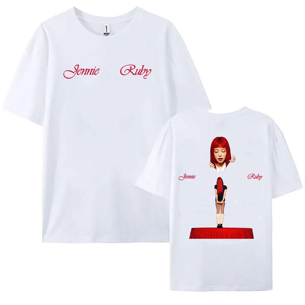 Jennie Ruby První studiové album Merch Tričko Kim Mantra od Jennie Tričko Bavlna Vysoká kvalita Volná trička Letní Pánské Dámské Košile
