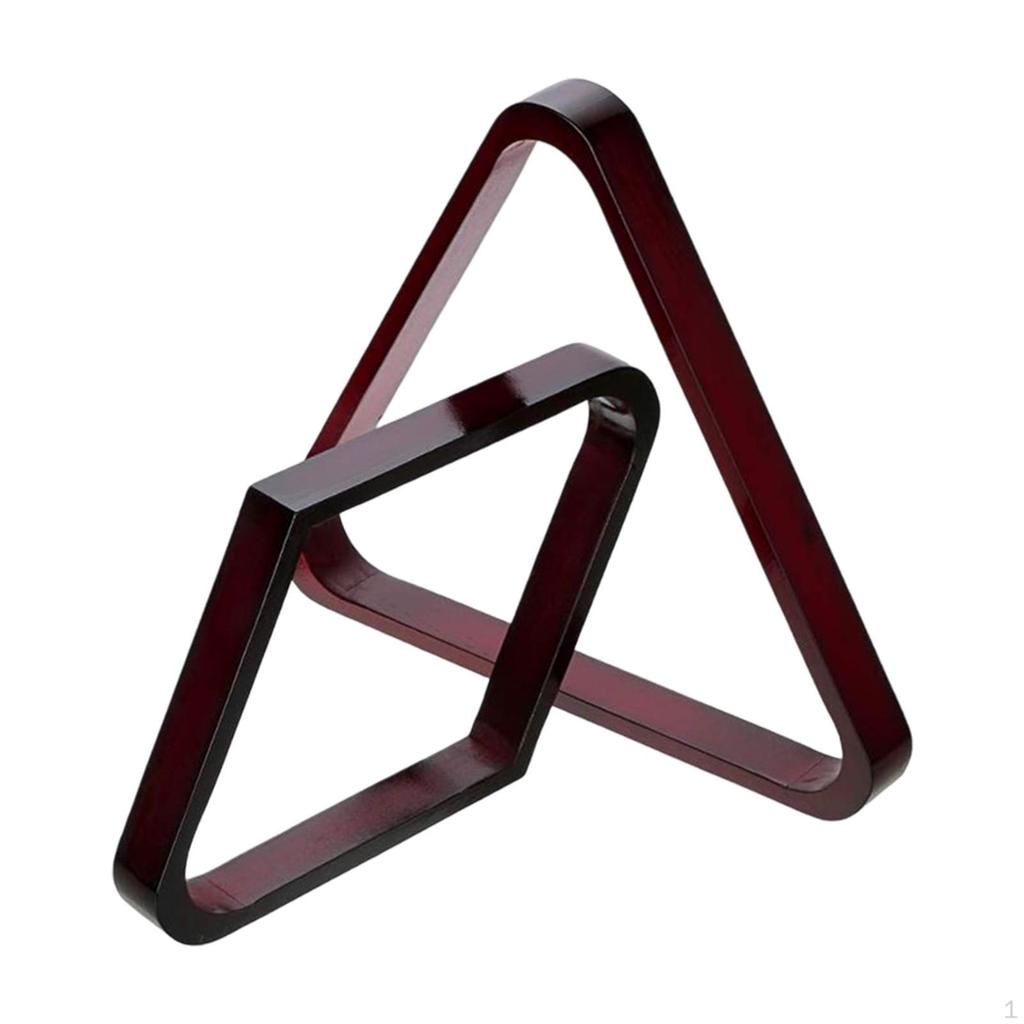 2 Piece Billiard Ball Rack Set Vintage Triangular with Eight Balls Diamond Stand Nine