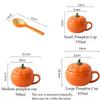 HalloweenCreative Pumpkin Coffee Cup Cute Ceramic Pumpkin Bowl with Lid and Spoon High Temperature Resistant BPA Free350ml/850ml