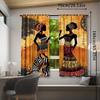 African Women Print Rod Pocket Window Curtains - 2pcs Woven Polyester Pongee Decorative Panels for Bedroom   Living Room and Offi