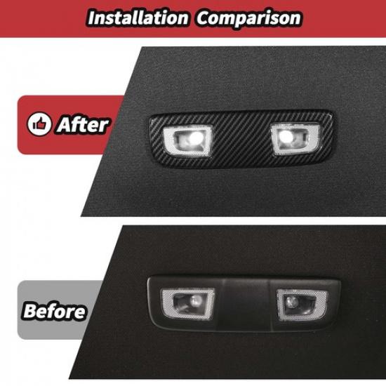 Carbon Fiber Top Reading Light Dom Lamp Cover Trim for Chevy Silverado SIERRA19+