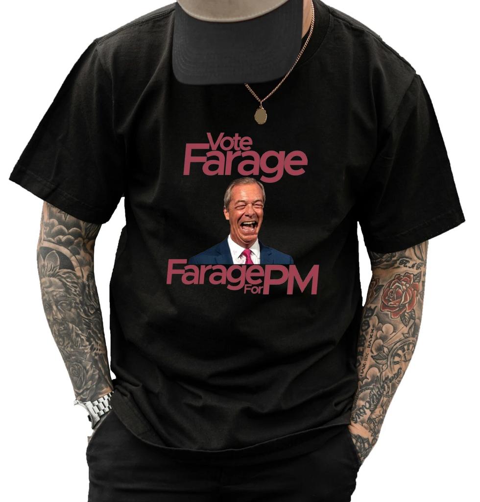 Unisex T-Shirt - Stimme für Farage als Premierminister - Originelles britisches Wahlgeschenk für ihn sie