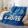 Coperta in Flanella Stampata Detroit Lions, Alta Qualità, Confortevole per Tutte le Stagioni, Arredamento per la Casa, Calore e Comfort, Perfetta per Regali di Natale