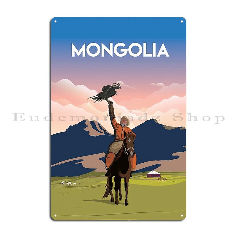 

Mongolia Travel Poster Metal Sign Create Cinema Vintage Cinema Designs Tin Sign Poster 20x30cm