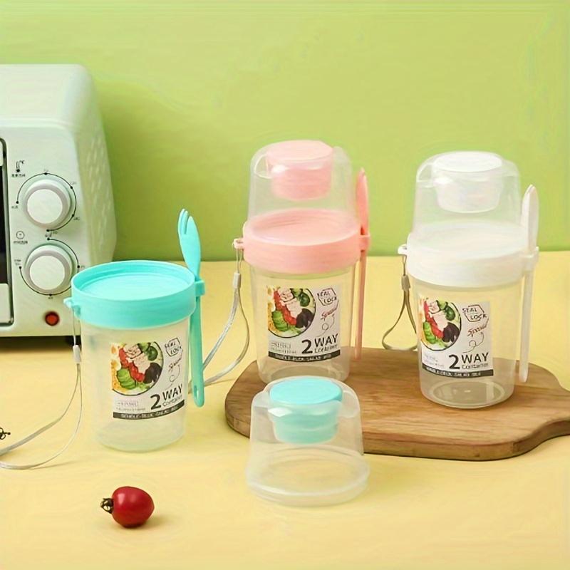 1ks Bento box, Snídaňový box, Kelímek na ovesnou kaši, cereálie, ořechy, jogurt, salát, Vzduchotěsná sada nádob s vidličkou a víčkem, Kelímek na omáčku, pro zpět do školy, do třídy, na vysokou školu