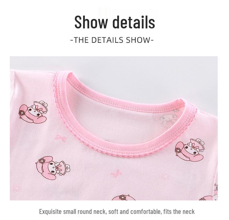 7A Antibacterial Seamless Children's Autumn/Winter Underwear Set - Small & Medium Sizes