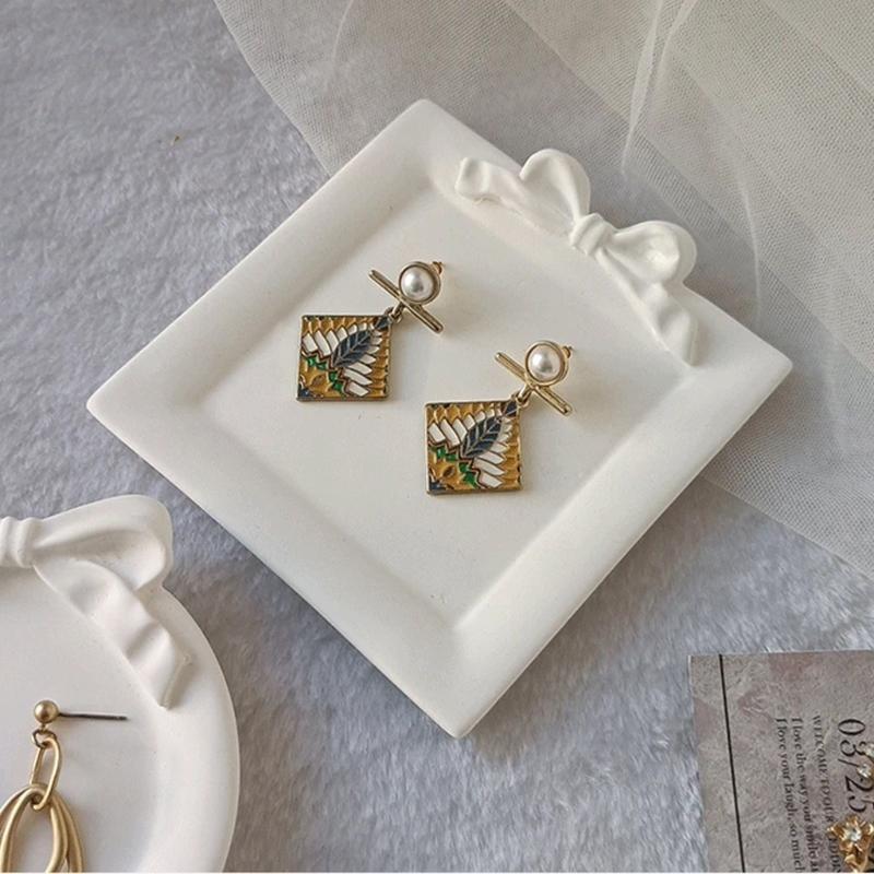 Bowknot Storage Tray Silicone Mold Jewelry Display Pan Epoxy Resin Molds Rectangle Candle Cup Coaster Gypsum Plsater DIY