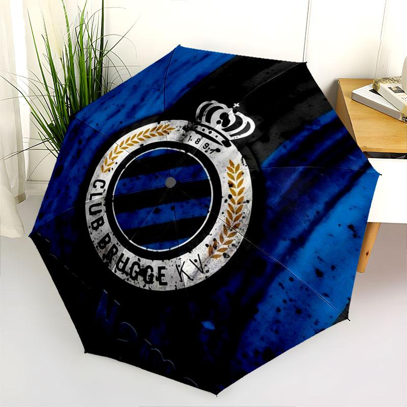 1 PC Automatic Folding Umbrella - Club Brugge KV Custom Name Pattern, Portable & Foldable Design with 8 Ribs, Christmas Birthday Gifts