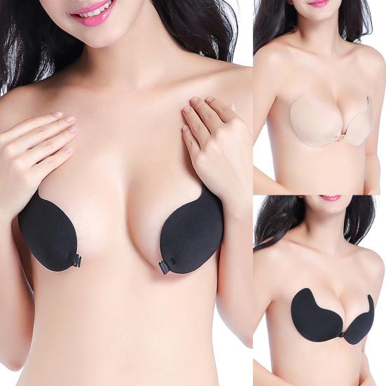 1Pair Women Shape Reusable Strapless Invisible Breast Nipple Cover Pad