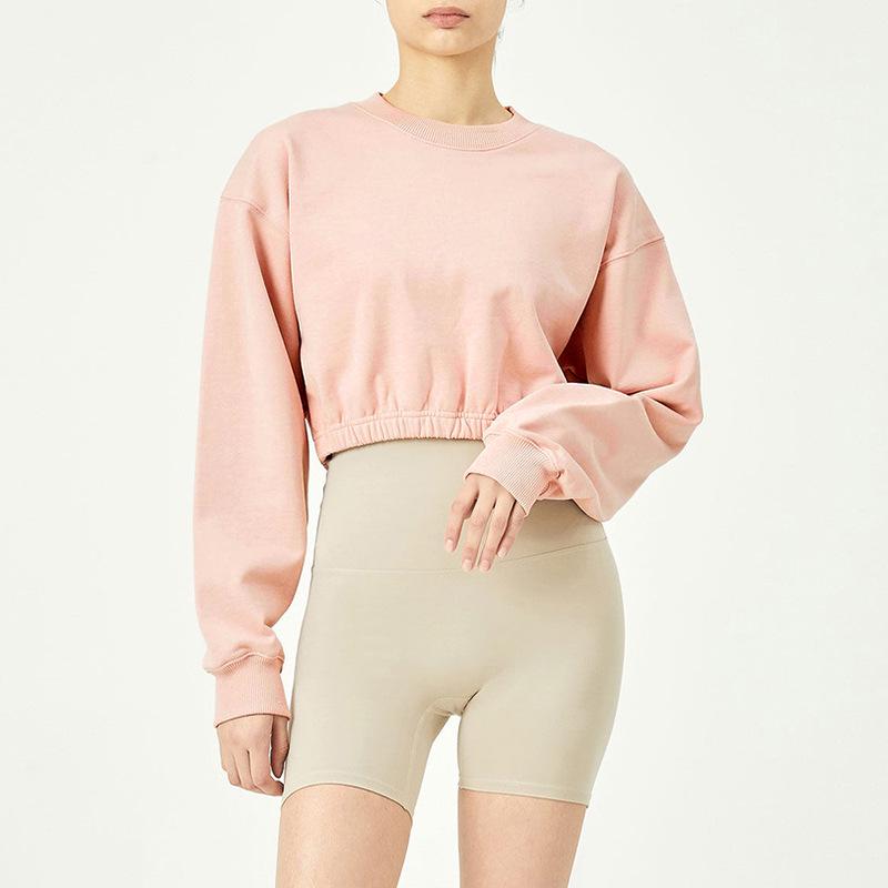 2024 Autumn/Winter Women's American Streetwear Pure Cotton Cropped Sweatshirt