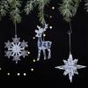 Transparent Acrylic Reindeer & Snowflake Ornament for Christmas Tree Decoration