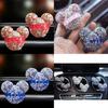 Sparkling Red Car Air Vent Perfume Crystal Design Flower Scent Long-lasting