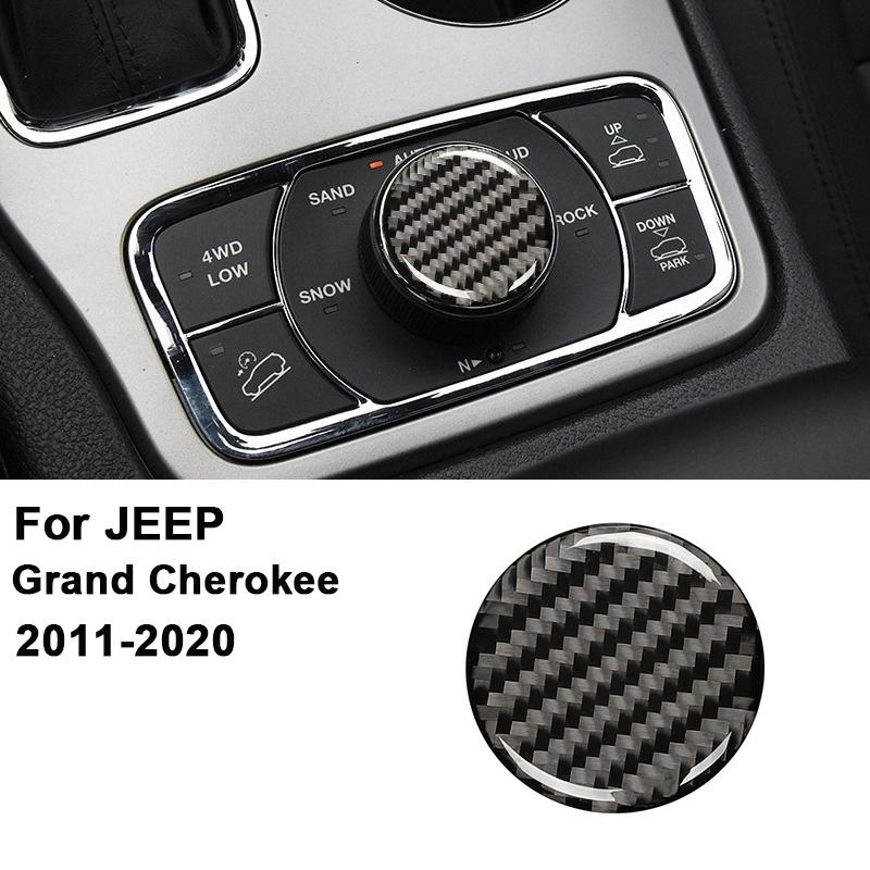 

Для JEEP Grand Cherokee 2011- Декоративна накладка-стікер на панель ручки центральної консолі автомобіля з вуглецевого волокна, деталі інтер єру чорний