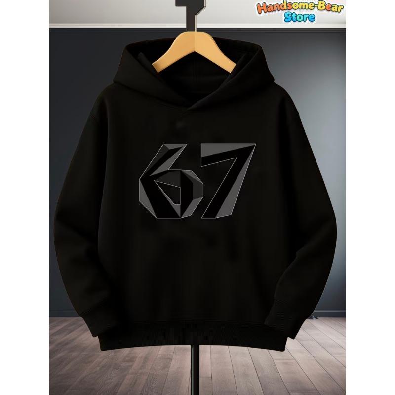 67 Meme Hoodie für Kinder Lustiger Digitaldruck Herbst-Sweatshirt Locker Bequem Oberteile Streetwear Mode Y2k Kinderkleidung