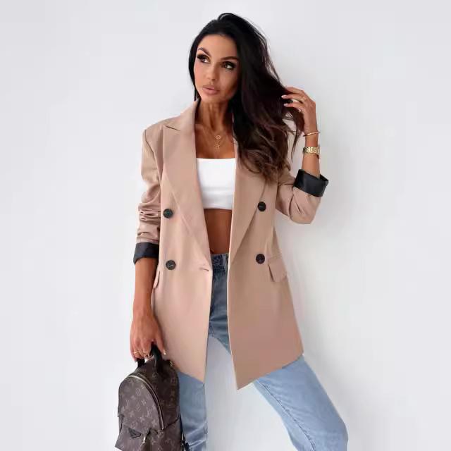 2024 Herbst Damen Europäischer & Amerikanischer Zweireihiger Anzugsakko: Stilvoll & Vielseitig