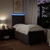 Box Spring Bed with Mattress Dark Brown 100x200 cm Fabric