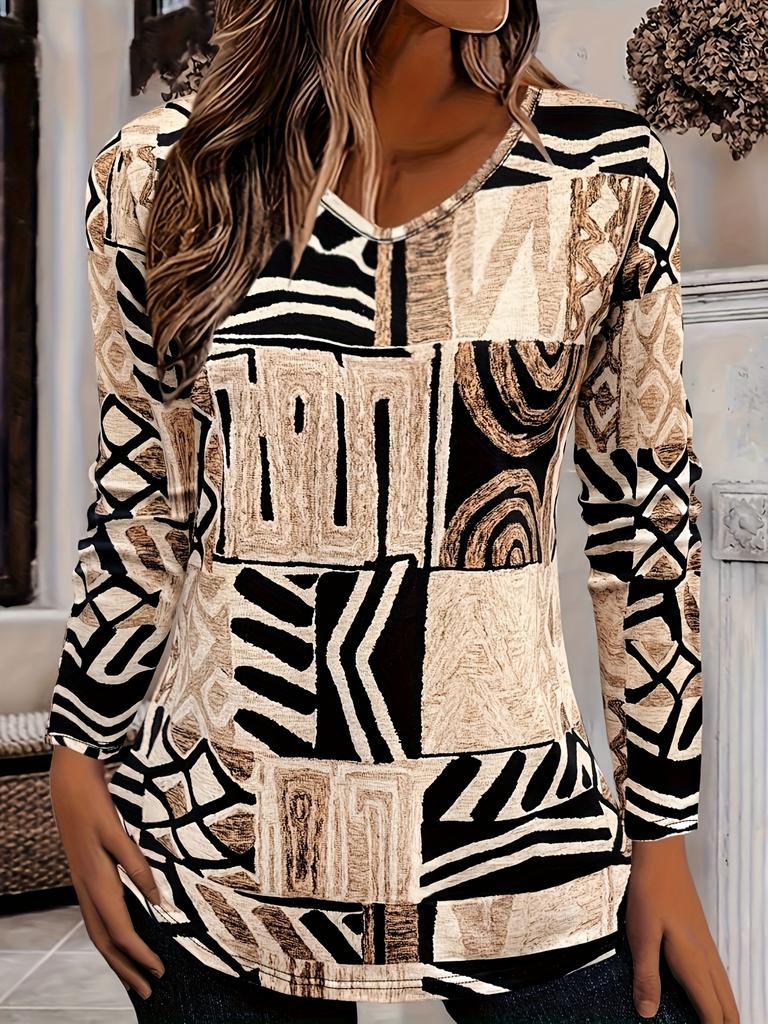 Elegant Starry Sky Print V-neck Elegant Long Sleeve T-shirt Casual Daily Sports Shirt New Women's Long Sleeve Tops