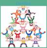 Wooden Pirate Strongmen And Animal Stacked High Balance Building Blocks For Children Early Learning Family Fun