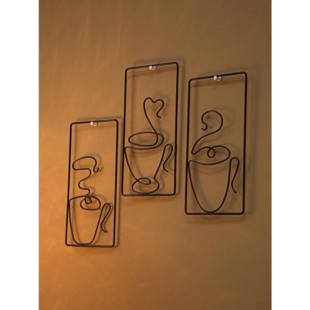 Wall Mounted Black Iron Art Minimalist Home Decor Indoor Outdoor Hanging Ornament