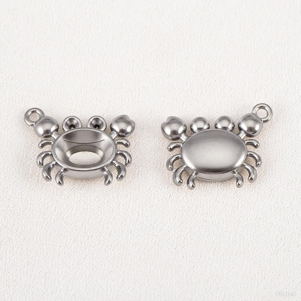 1pc 5pcs 8pcs Stainless Steel Fish Dolphin Turtle Octopus Crab Pendant Base Frames Blank Bezel DIY Necklace Charm Jewelry Making