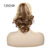 Women's 12-Inch Claw Clip Synthetic Hair Wig with Natural Fluffy Wave Curly High Temperature Chemical Fiber Pre-Bonded Nail Type