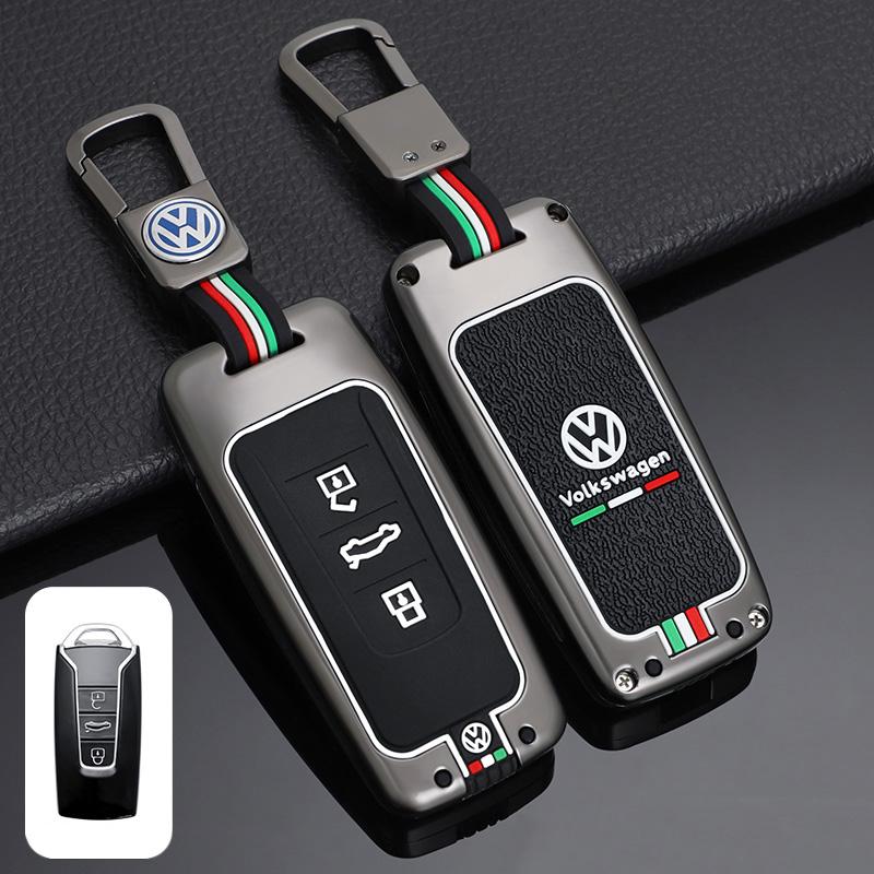 For VOLKSWAGEN VW Zinc Alloy+Silicone Car Key Bag Smart Remote Keychain For Volkswagen VW Touareg 2018 2019 2020 2021 2022 Keyri