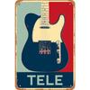 Vintage Telecaster Gitara Metalowy Znak Blaszany Dekoracja Ścienna Dom Biuro Retro Plakat Muzyczny