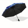 1pc Floral Pattern Automatic Open/Close Umbrella with One Touch Button,, Windproof Design   Lightweight Portable Umbrella for Women & Men6120