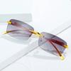 New Frameless Rectangle Sunglasses Fashion Men Women Leopard Print Sun Glasses Outdoor Travel Shades