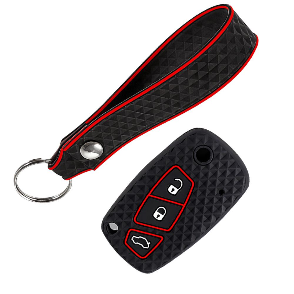 Silicone Key Case Cover For FIAT 500 Panda Stilo Ducato Punto Doblo Bravo 3 Buttons Protected Holder Fob Bag Accessories