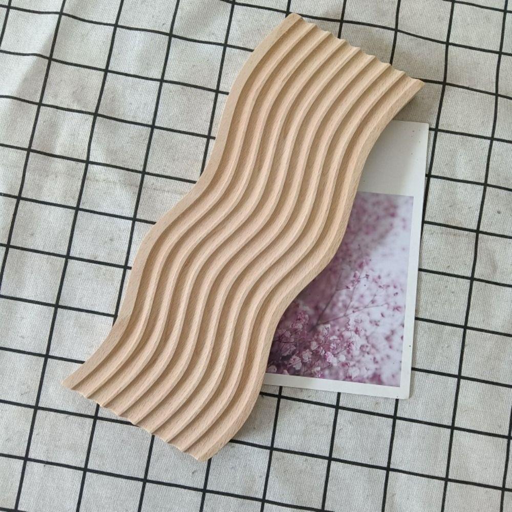 Wooden Plate Wooden Tray Modern Style Wavy Design Tea Tray High-end Quality Simple Design Snack Dish Home Decoration
